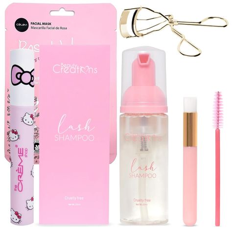 Hello Kitty x The Creme Shop beauty products, makeup, mascara, lashes, lash shampoo, lash brush, face mask, eyelash curler (#commissionearned) Face Mask Sheet, Lash Brush, The Creme Shop, Sanrio Accessories, Creme Shop, Mask Sheet, Beauty Bundle, Makeup Mascara, Makeup Bundles