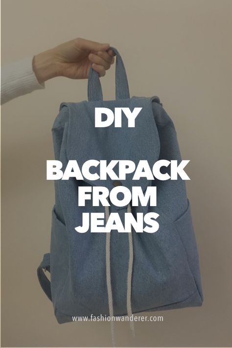 Backpack Patterns To Sew Free, Denim Backpack Pattern, Backpack Diy Pattern Free, Backpack Tutorial Free Pattern, How To Sew A Backpack, Denim Backpack Diy Old Jeans, Denim Backpack Diy, Jean Bags Pattern Ideas, Diy Backpack Tutorial