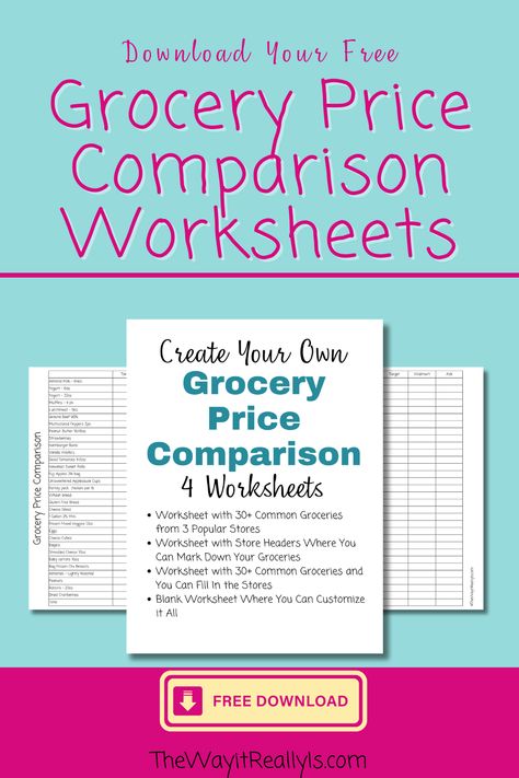 Looking to conduct your own grocery price comparison to get the lowest price on your groceries? Download our Grocery Price Comparison worksheets for FREE to get started!
Grocery Price Comparison, Target vs Walmart, Walmart vs Aldi, Aldi vs Target, Grocery Prices, Saving Money. Grocery Price Book, Grocery Price List, Cost Sheet, Target Grocery, Free Groceries, Price Book, Save Money On Groceries, Money Matters, Price Comparison