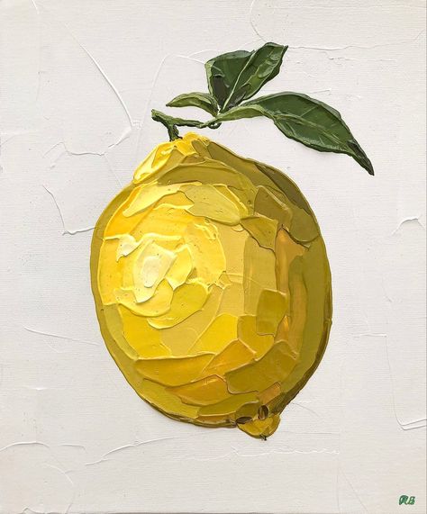 Food As Art, Fruit To Paint, Yellow Painting Aesthetic, Lemons Drawing, Drawing Fruits, Painting Lemons, Lemons Painting, Lemon Artwork, Lemon Painting