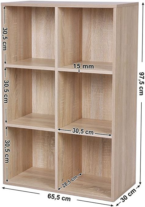 VASAGLE Meuble de Rangement, Bibliothèque, Étagère de 6 casiers, Rayonnage, Grande capacité, pour Salon, Chambre, Bureau, 65,5 x 30,5 x 97,5 cm (L x l x H), Couleur de Bois LBC203H : Amazon.fr: Cuisine et Maison Hallway Shelving, Cube Storage Unit, Cube Bookcase, Storing Books, Wooden Bookcase, Wardrobe Cabinets, Oak Color, Cube Storage, Wooden Bed