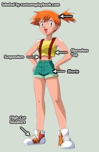 Misty Pokemon Costume, Misty Costume, Halloween Costumes Redhead, Pokemon Trainer Cosplay, Pokemon Trainer Costume, Red Head Halloween Costumes, Pokemon Trainer Outfits, Redhead Costume, Pokemon Halloween Costume