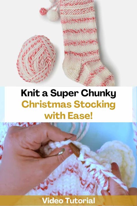 Chunky Knit Stocking Pattern Free, Easy Knit Stocking Pattern Free, Chunky Stocking Pattern, Flat Knit Christmas Stocking Pattern Free, Easy Knit Stocking Pattern, How To Knit A Stocking, Knit Christmas Stocking Pattern Free, Christmas Stocking Knitting Pattern Free, Chunky Christmas Stocking