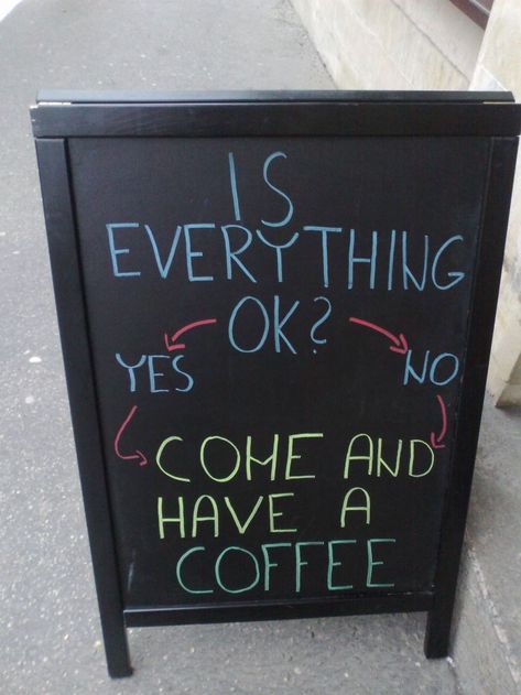 All You Need Is Coffee Funny Coffee Shop Signs, Funny Cafe Signs, Cafe Signs Ideas, Coffee Shop Board Design, Funny Shop Signs, Coffee Shop Sign Ideas, Coffee Shop Boards Chalkboards, Cafe Chalkboard Ideas, Coffee Board Ideas