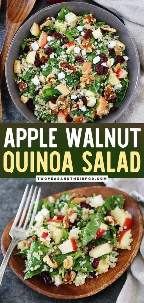 Salad For Fall, Apple Quinoa, Spinach Goat Cheese, Salad With Spinach, Salad Spinach, The Perfect Salad, Apple Walnut, Maple Mustard, Perfect Salad