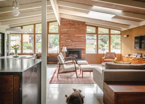 A Forgotten Dark and Claustrophobic Colorado MidCentury gets a Light and Open Update - Mid Century Home 1960s Living Room, Midcentury Architecture, Littleton Colorado, Midcentury House, Sunroom Addition, Mid Century Modern Interior Design, Mcm House, Golden Valley, Mid Century Home