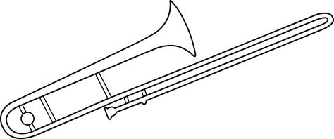 "T" is for Trombone. To be printed off as coloring page. Trombone Drawing, Trombone Art, Coloring Template, Super Coloring Pages, Binder Cover Templates, Superhero Coloring, Spring Coloring Pages, Bible Coloring Pages, Pokemon Coloring