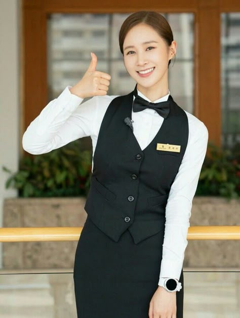 Hotel Uniform Receptionist, Waiters Uniform, House Keeping Uniform, Receptionist Outfit, Waiter Outfit, Bar Uniform, Waitress Outfit, Yuri Girls Generation, Waitress Uniform