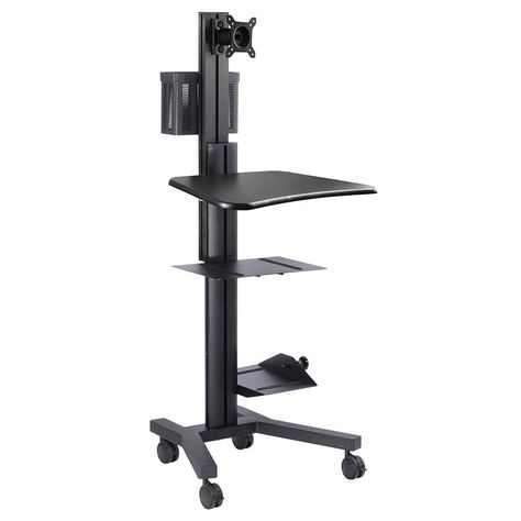 medical computer carts Mobile Standing Desk, Computer Cart, Standing Work Station, Printer Shelf, Adjustable Computer Desk, Mobile Cart, Cable Management System, Computer Workstation, Monitor Mount