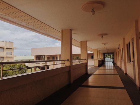 Filipino School Aesthetic, School Building Aesthetic, School Balcony, College Corridor, School Corridor, Mafia Love, Hallway Pictures, Singapore School, School Hallway