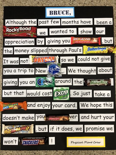 Candy card for colleague entering retirement Graduation Candy Card, Retirement Candy, Candy Card, Graduation Candy, Creative Gift Ideas, Candy Cards, Crafty Ideas, Creative Gifts, Gift Baskets