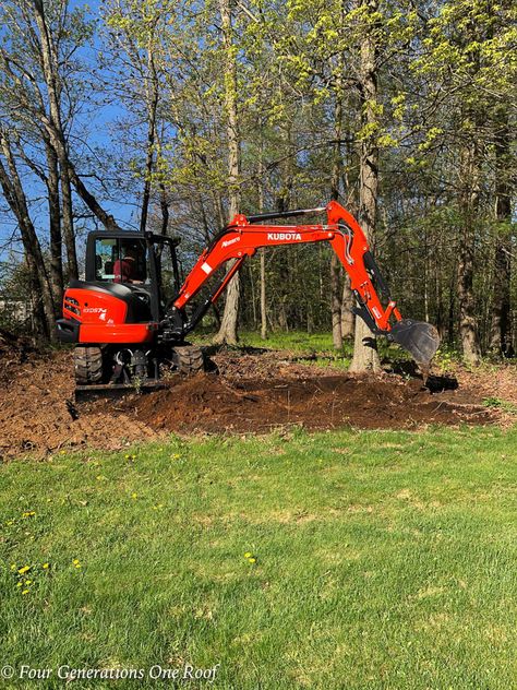 Excavation and Tree Work Yard Cleanup Project is done #yardwork #curbappeal #excavator #diy Cheap Gazebo, Clearing Brush, Landscape Rake, Yard Cleanup, Gazebo Wedding, Mini Excavator, Garden Gazebo, Language Of Flowers, Diy Renovation