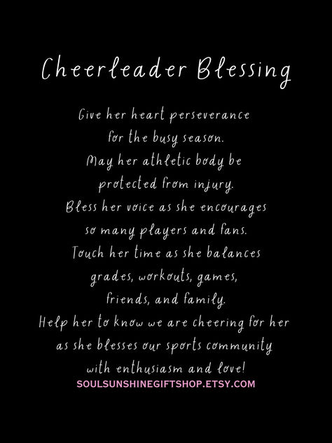 Great gift for those amazing cheerleaders that bless our players and the fans with so much love and enthusiasm!  You can order the printable or the 8x10 print from my Etsy shop: soulsunshinegiftshop.etsy.com

#CheerleadingGift
#CheerGiftIdeas

#CheerSquad
#CheerLife
#CheerleadingMerch
#CheerGift
#CheerGiftsForHer
#CheerLeaderGift
#CheerAccessories
#CheerTeamSpirit
#CheerSwag
#CustomCheerGifts
#CheerInspiration Lookout Mountain Georgia, Cheerleader Gifts, Cheerleading Gifts, Lookout Mountain, Cheer Squad, Cheer Gifts, Encourage Others, Athletic Body, Original Gifts