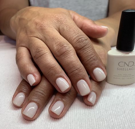 #CND, shellac white wedding👰🏻 Milky Shellac Nails, Cnd Shellac White Wedding, Cnd Shellac Wedding Nails, Bridal Shellac Nails, Cnd Shellac Milky White, Shellac Vs Gel Nails, Shellac Nails White, Nude Shellac Nails, White Shellac Nails