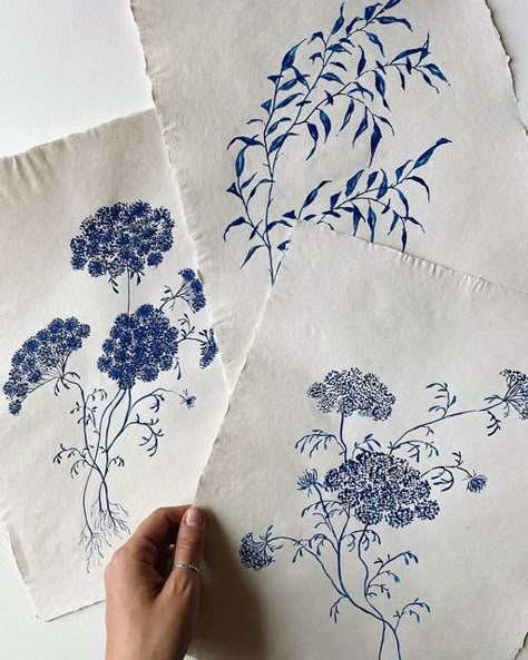 Blue Ink Tattoos, Gothic Tattoos, Botanical Sketchbook, Blue Drawings, Simple Artwork, Blue Tattoo, Red Ink Tattoos, Gothic Tattoo, Geometric Tattoos