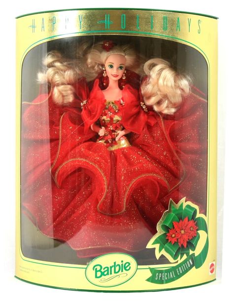 Mattel/Hammond Mattel Happy Holidays 1993 Barbie, Dolls - Amazon Canada Holiday Barbie Collection, Barbie Christmas, Happy Holidays Barbie, Barbie Box, Christmas Barbie, Bond Girls, Bride Dolls, Barbie Style, Holiday Barbie