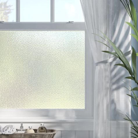 A decorative window film that'll give you some privacy and still let a little light shine into your apartment. Plus, it's removable and reusable. Frosted Bathroom Window, Best Spray Paint, Floating Bookshelves, Decorative Window Film, Bathroom Window, Privacy Film, Window Film Privacy, Outdoor Diy Projects, Bathroom Windows