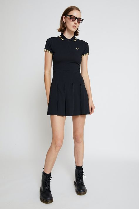 Fred Perry Outfit, Polo Top Outfit, Scorpio 2023, Fred Perry Dress, Slytherin Costume, Fred Perry Shirt, Tennis Skirt Outfit, Tennis Outfits, Hotel Cafe