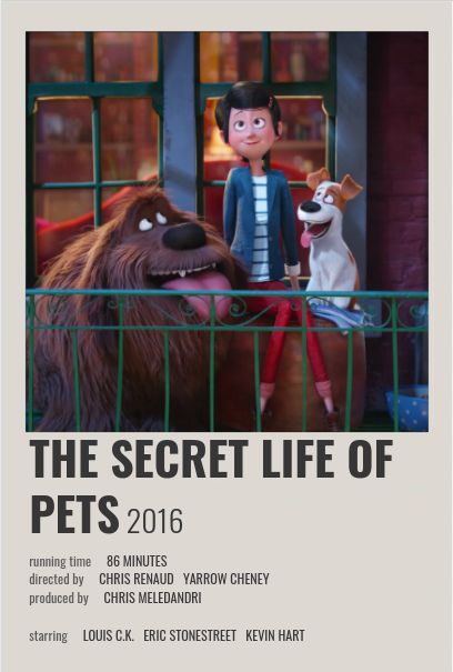 The Secret Life Of Pets Poster, Secret Life Of Pets Poster, Cartoons To Watch, Animation Movies, Best Movies, Movie Character Posters, Pets Movie, Good Animated Movies, Disney Movie Posters