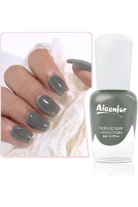 Jelly Nail Polish, Nude Gray Green Nail Polish, Water-Based Low Odor Peel-off Non-Toxic, Glossy Finish, for Diy Nail Art, 0.17 Fl Oz Jelly Nail Polish, Jelly Nail, Green Nail Polish, Green Nail, Jelly Nails, Diy Nail Art, Womens Nails, Nail Art Diy, Gray Green