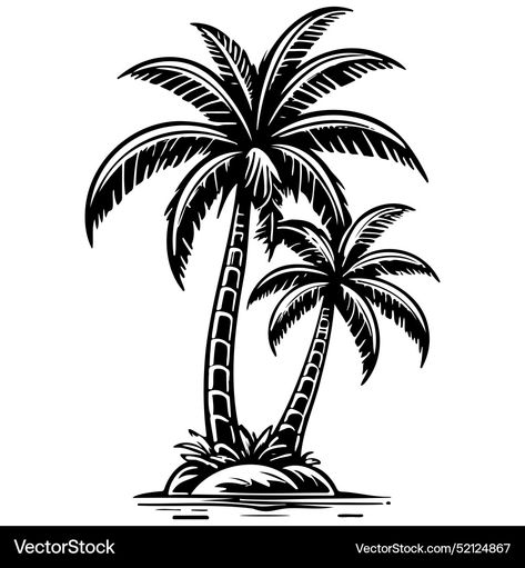 Palm Tree Outline, Palm Tree Sketch, Cartoon Palm Tree, Silhouette Outline, Calligraphy Fonts Alphabet, Palm Tree Vector, Palm Tree Silhouette, Vector Background Pattern, Free Business Card Mockup