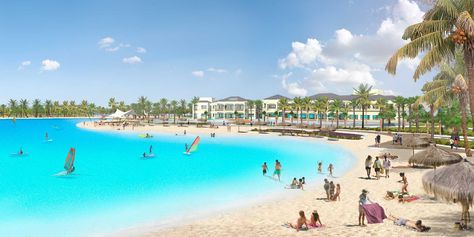 Artificial Beach, Caribbean Style, Beach Design, Futuristic City, Beachfront Property, St Johns, Windsurfing, Urban Planning, Backyard Oasis