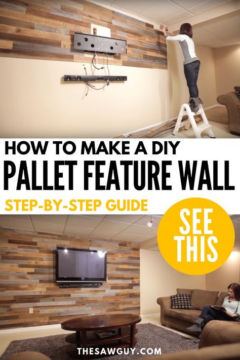 Pallet Wall Ideas, Pallet Wall Decor, Diy Pallet Wall, Diy Wood Wall, Diy Accent Wall, Wood Pallet Wall, Pallet Decor, Pallet Wall, Wood Pallet Projects