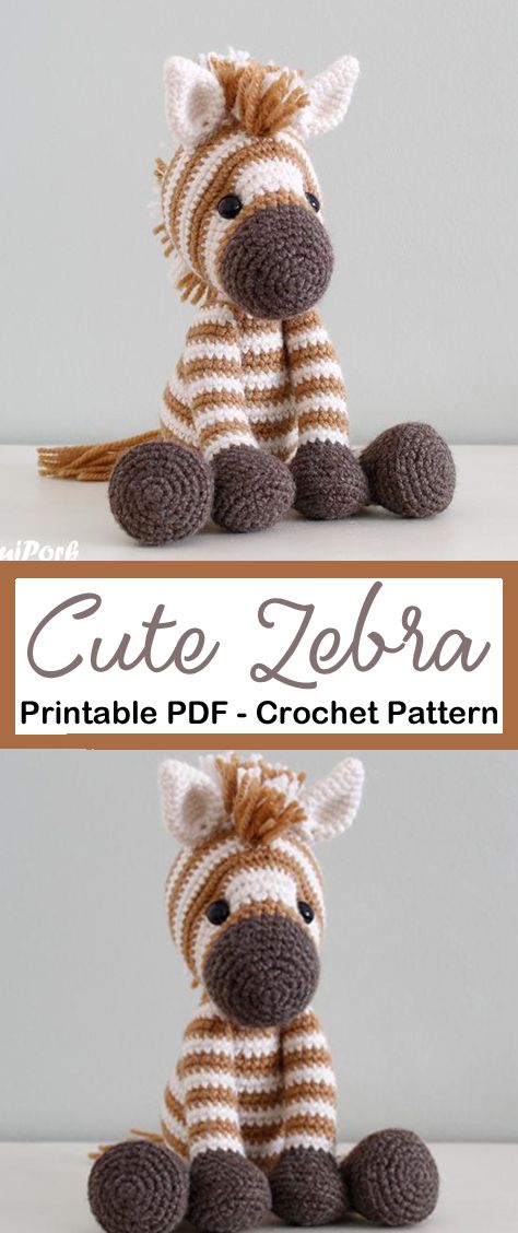 Make a cute zebra toy. Crochet zebra Patterns - amigurumi - stuffed toy horse #crochet #crochetpattern #diy Zoo Animal Crochet, Safari Animal Crochet, Crochet Horse Plushie, Crochet Pattern Stuffed Animals, Amigurumi Animal Patterns, Free Zebra Crochet Pattern, Amigurumi Stuffed Animals, Crochet Zebra Pattern Free Amigurumi, Crochet Zoo Animals