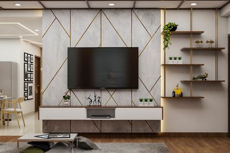 Metal Frame Tv Unit, Tv Unit Golden Patti, T Patti Tv Unit Design, Tv Unit Laminate Design, Modern Lcd Panel Designs, T V Unit Tv Walls Living Rooms, Modular Tv Unit Design, Tv Wall Design Small Space, Tv Cabinate