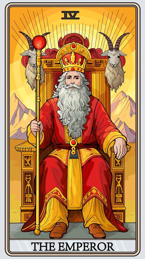 Emperor Tarot Card, Emperor Tarot, Tarot Cards Art Illustration, The Emperor Tarot, Tarot Significado, Angel Oracle Cards, Magick Book, Spirit Science, Witchy Wallpaper