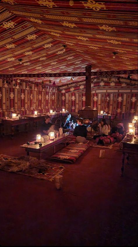 Bedouin Decor, Bedouin Tent, Moroccan Living Room, Earthship Home, African Theme, Hot Desert, Desert Travel, Moroccan Interiors, Cafe Shop Design