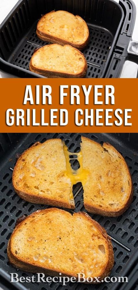 Air Fryer Grilled Cheese Sandwich- Best and Easy ! | Best Recipe Box | Air fryer recipes easy, Air fryer recipes healthy, Air fyer recipes Air Fryer Grilled Cheese, Toasted Cheese, Grilled Cheese Recipe, Bacon Grilled Cheese, Making Grilled Cheese, Grilled Cheese Sandwiches, Air Fried Food, Air Fryer Oven Recipes, Air Fry Recipes