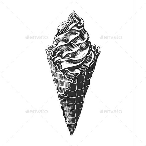 Hand Drawn Sketch of Ice Cream Cone #Ad #Sketch, #Ad, #Drawn, #Hand, #Cone Ice Cream Cone Sketch, Mythological Drawings, Ice Cream Cone Tattoo, Ice Cream Sketch, Ice Cream Cone Drawing, Ice Cream Tattoo, Draw Ice Cream, Ice Cream Images, Ice Cream Bread