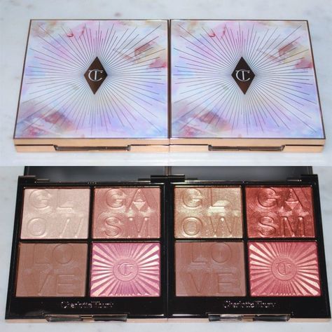 Charlotte Tilbury Glowgasm, Royal Beauty, Rose Gold Sparkle, Oil Light, Face Palette, Liquid Highlighter, All Things New, Summer Glow, Pillow Talk