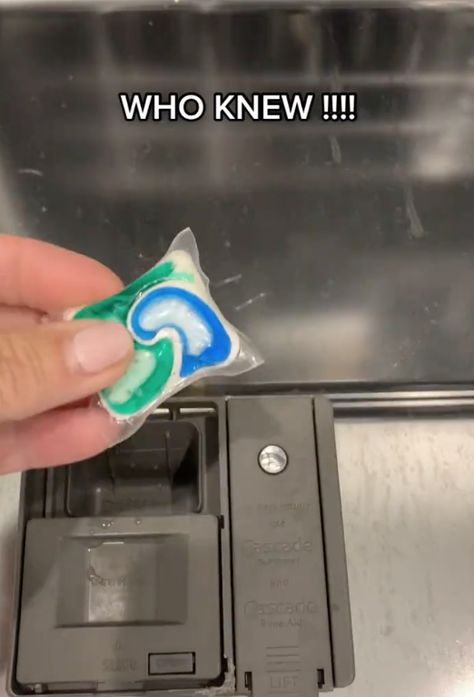 A Woman Said a Repairman Taught Her the Right Way to Use Dishwasher Detergent Pods » TwistedSifter Dishwasher Pods Storage, Cascade Dishwasher Pods, Kitchenaid Dishwasher, Dishwasher Pods, Tide Pods, Dishwasher Detergent, Liquid Detergent, Kitchen Aid, Food Hacks