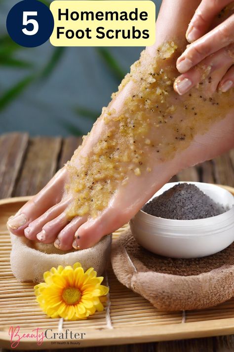 foot scrub being applied to feet Cinnamon Sugar Scrub, Foot Scrub Recipe, Homemade Foot Scrub, Salt Scrub Diy, Salt Scrub Recipe, Lemon Sugar Scrub, Dry Cracked Heels, Turmeric Soap, Sugar Scrub Recipe