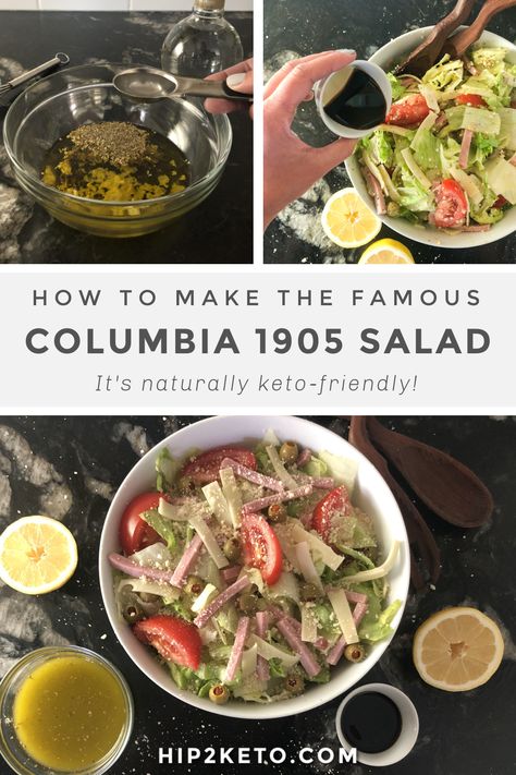 Easily make the famous (and totally keto) Columbia 1905 Salad at home. The flavorful dressing is what brings this delicious salad together! #1905salad #keto #ketosalad #ketorecipes #saladrecipes #ketodinner #healthyrecipes #columbia1905 #copycatrecipes