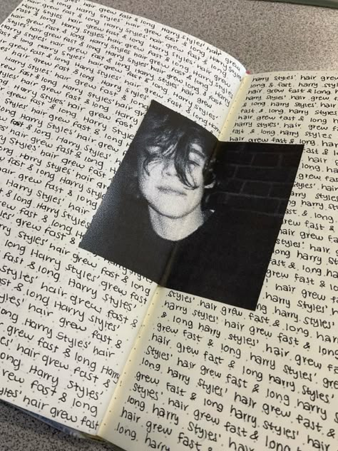 Harry Styles Manifesting, Celebrity Journal Page, One Direction Journal, Wishlist Journal, Harry Styles Journal, Newspaper Journal, Journal Drawings, Music Journal, Bulletin Journal Ideas