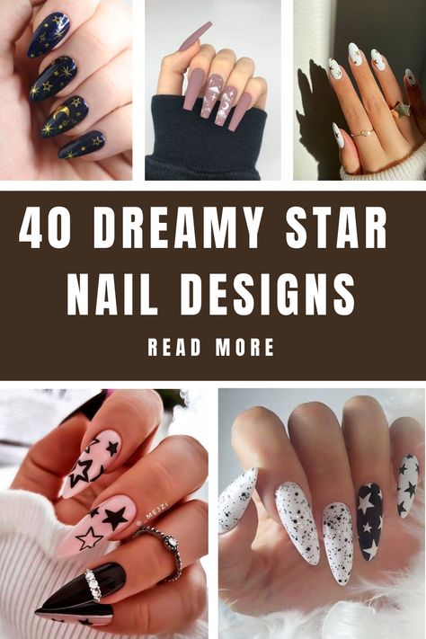 “Twinkle, twinkle, little star, How I wonder what you are. Up above the world so high, Like a diamond in the sky.”… Twinkle Nail Art, Star Nail Art Designs, Ombre Star Nails, North Star Nails, Star Design On Nails, Nail Design With Stars, Starry Nail Designs, Nail Designs With Stars, Silver Stars Nails