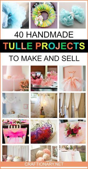 DIY tulle fabric (also known as tulle netting) is a soft, fine silk, cotton or nylon material like net, used to make veils, crafts, flowers, dresses & more. Diy Mosaic Projects, Tulle Projects, Projects To Make And Sell, Tulle Crafts, Diy Tulle, Fabric Crafts Diy, Diy Projects To Sell, Crafts To Make And Sell, Mosaic Diy