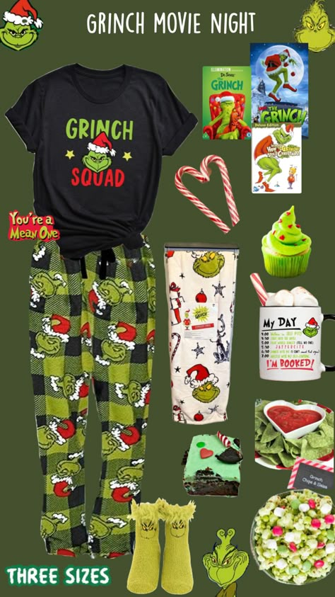 The Grinch Movie Night, Grinch Movie Night, Preppy Christmas Outfit, Grinch Movie, Grinch Stuff, Der Grinch, Girly Christmas Gifts, Cute Christmas Ideas, The Grinch Movie