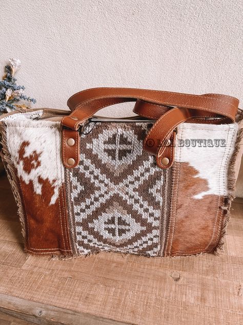 Elisa Cowhide Upcycled Tote Bag – L&L Boutique Brand Shapes, Western Bags Purses, Western Bags, Western Tote Bags, Upcycled Tote, Cowgirl Vibes, Western Bag, Cowhide Purse, Cowgirl Accessories