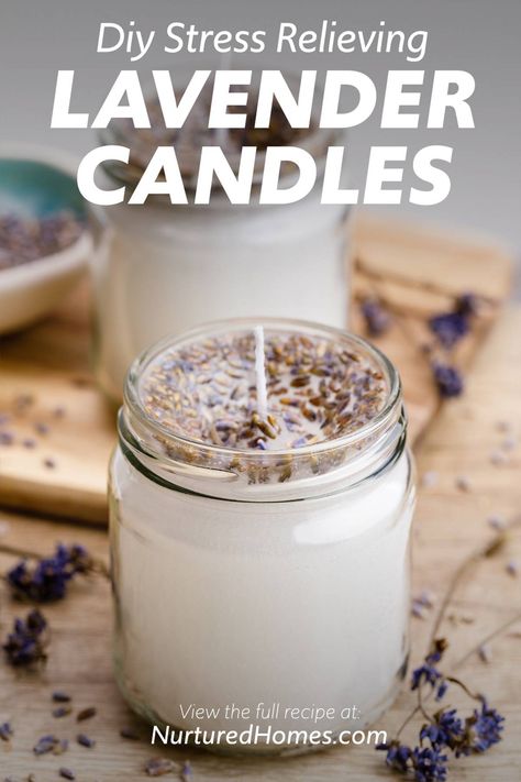 Easy Homemade Lavender Candles for Stress Relief and Relaxation - Nurtured Homes Homemade Lavender Candles, Lavendar Candle, Lavender Candles Diy, Homemade Candle Recipes, Lavender Candles, Garlic Butter Steak Bites, Butter Steak Bites, Expensive Candles, Diy Lavender