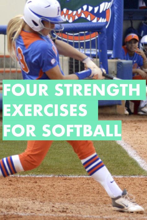 Learn how to perform four foundational strength and speed exercises that will improve throwing, running, and batspeed for #softball players. Softball Conditioning, Softball Catcher Drills, Softball Cookies, Softball Things, Baseball Workouts, Softball Workouts, Youth Softball, Softball Ideas, Workouts At The Gym