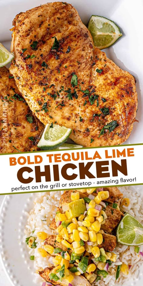 Tequila Lime Chicken Recipe, Tequila Chicken, Lime Marinade For Chicken, Tequila Lime Chicken, The Chunky Chef, Lime Chicken Recipes, Chunky Chef, Best Tequila, Whole Roasted Chicken