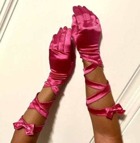 Pink satin gloves - Gem Pink Satin Gloves, Pink Satin Gown, Aliyah Core, Core Outfits, Satin Gloves, Gloves Long, Gloves Vintage, Opera Gloves, High Vibes