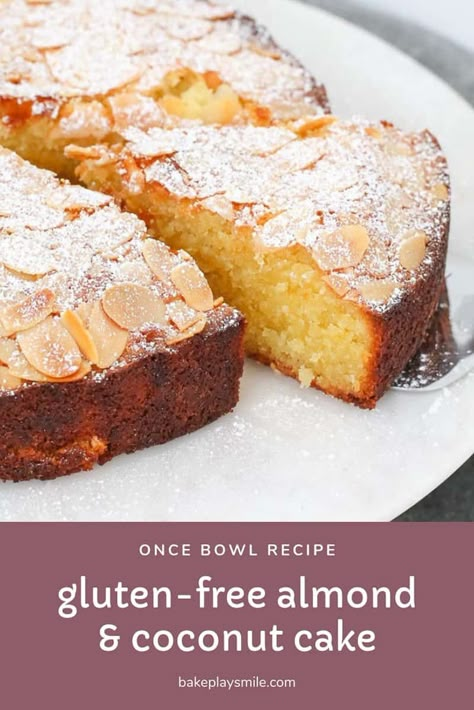 Gluten Free Coconut Cake, Almond Coconut Cake, Glutenfri Baking, Gluten Free Cake Recipe, Coconut Cake Recipe, Cakes Slices, Gf Baking, Almond Flour Recipes, Gluten Free Desserts Recipes