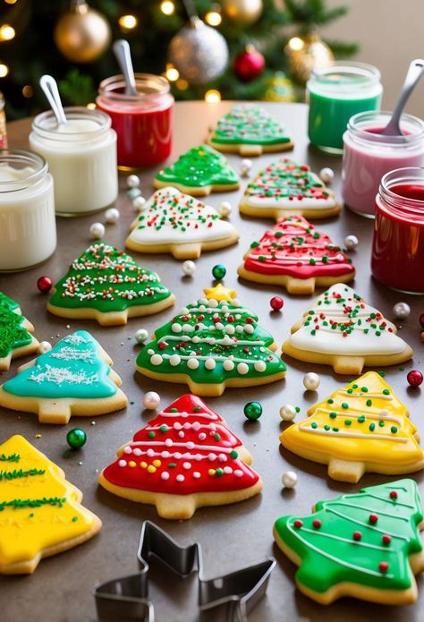 11 Christmas Cookie Decoration Party Ideas | Mummy Time Christmas Sugar Cookies Flood Icing, Perfect Royal Icing For Sugar Cookies, Christmas Frosted Sugar Cookies, Christmas Iced Sugar Cookies, Christmas Sugar Cookie Icing, Pretty Christmas Cookies, Frosted Christmas Cookies, Cookie Icing That Hardens, Icing That Hardens