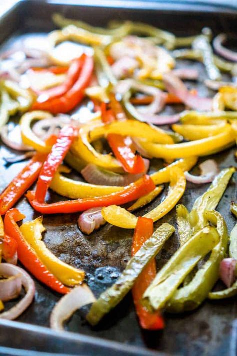 This easy recipe for oven roasted bell peppers is a healthy and simple side dish that takes only 20 minutes to get on the table! Learn how to easily roast peppers with this step by step tutorial and video! Brats With Peppers And Onions, Roast Peppers, Maple Roasted Carrots, Roasted Bell Peppers, Grilled Kabob Recipes, Grilling Recipes Sides, Grilled Fish Recipes, Roasted Vegetables Oven, Grilled Meat Recipes