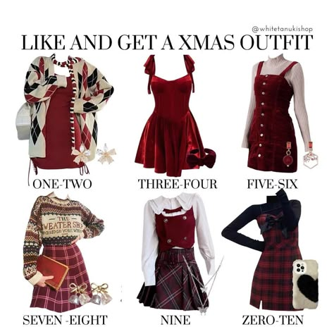 Light Academia Red Outfit, Christmas Alternative Outfit, Christmas Outfit Moodboard, Cottagecore Christmas Outfit, Christmas Coquette Outfit, Red Cottagecore Outfit, Pink And Red Outfit Aesthetic, Red Academia Outfit, Coquette Christmas Outfit